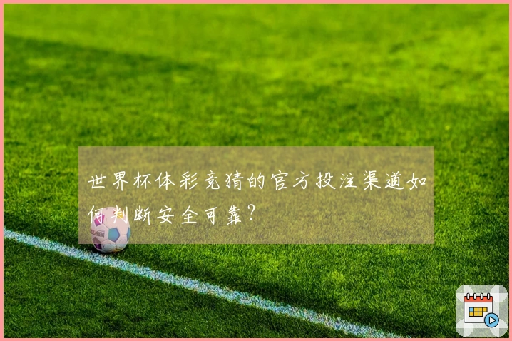 世界杯体彩竞猜的官方投注渠道如何判断安全可靠？